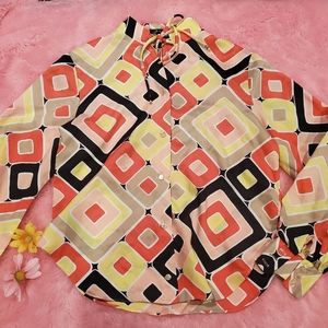60's Vintage button up blouse